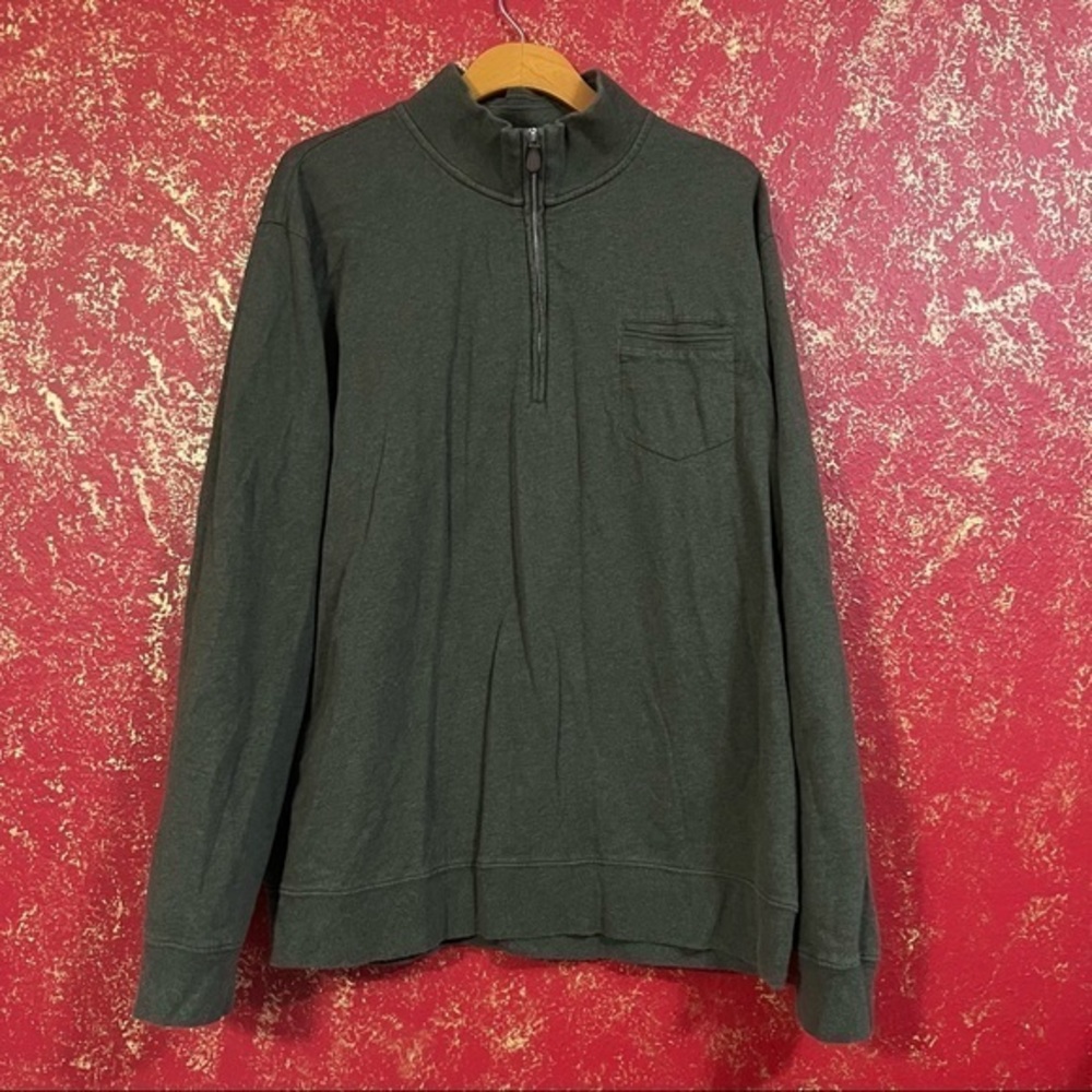 BROOKS BROTHERS Men's Dark Green quarter Zip Sweater Pullover XXL